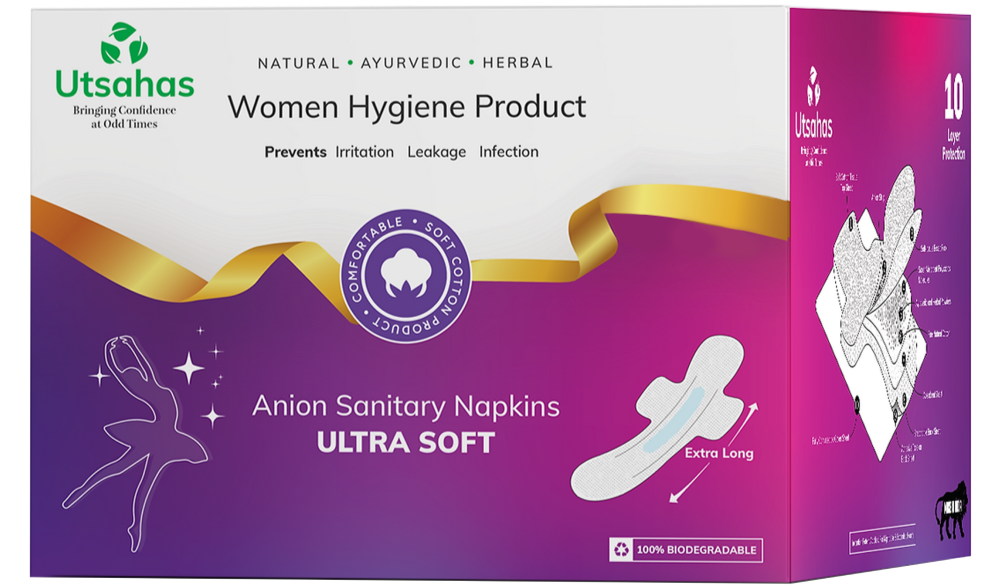 Utsahas Ultra Soft Napkins - XXXL 390 MM with 9 CM Width - 1 Box (7 Pads)